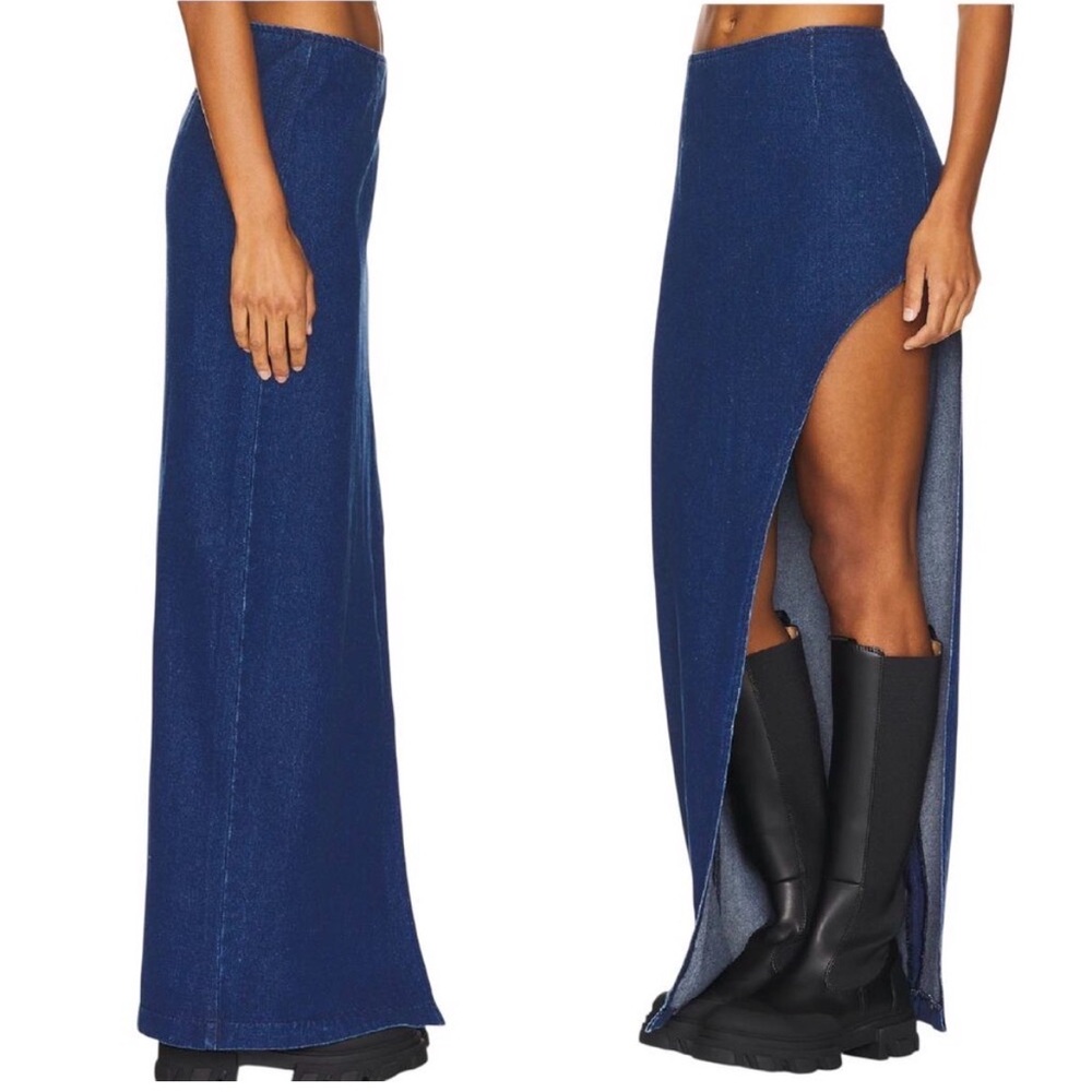 superdown Indigo Maxi Skirt